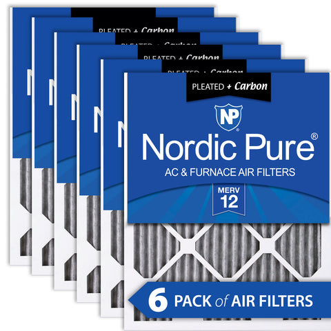 12x36x1 Furnace Air Filters MERV 12 Pleated Plus Carbon