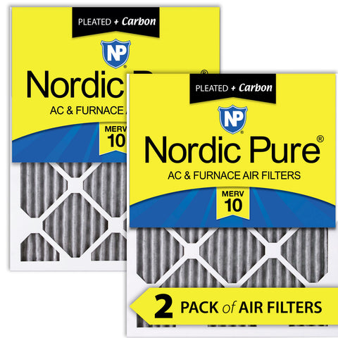 16x25x1 Furnace Air Filters MERV 10 Pleated Plus Carbon