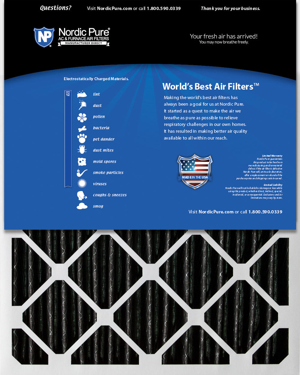 28x28x1 MERV 12 Plus Carbon AC Furnace Filters