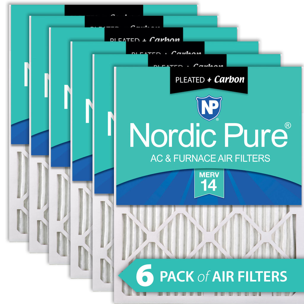 14x14x1 Pleated Air Filters MERV 14 Plus Carbon