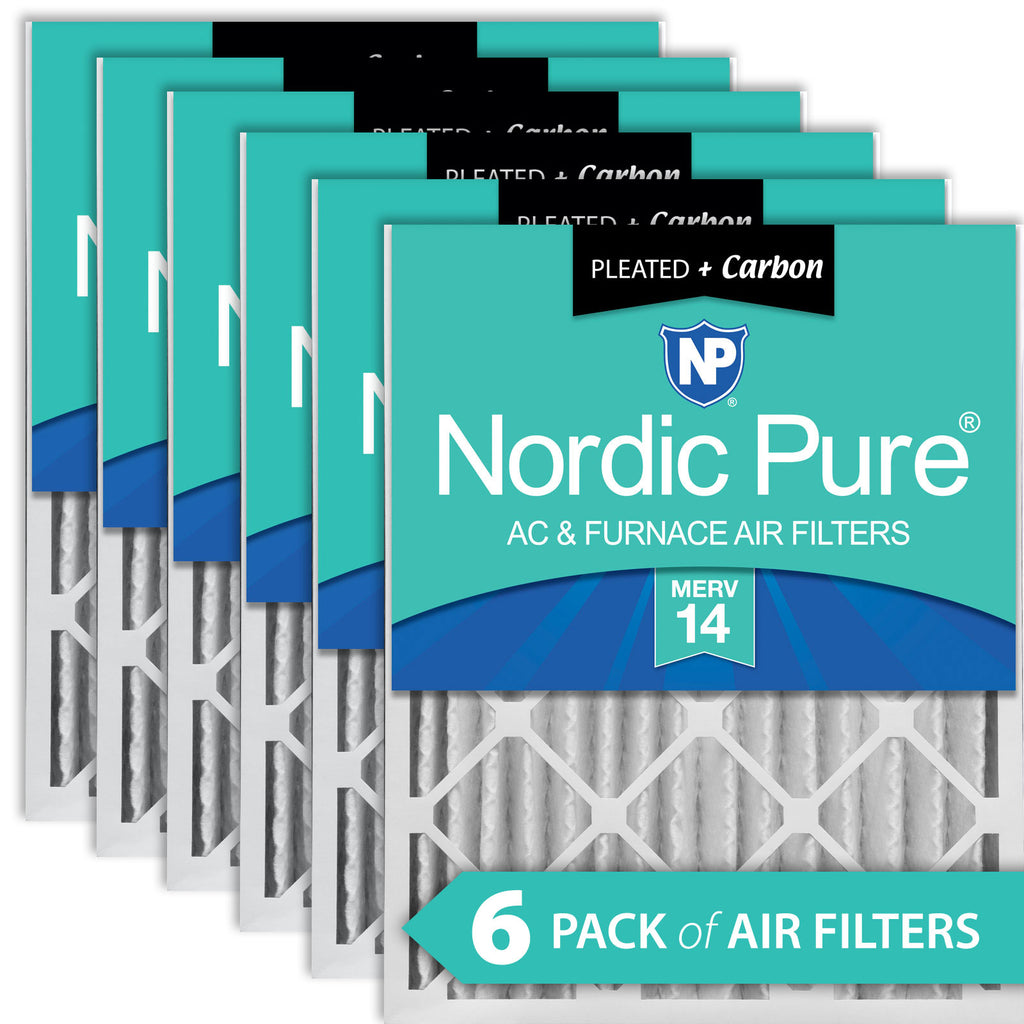 16x20x4 (3 5/8) Pleated Air Filters MERV 14 Plus Carbon