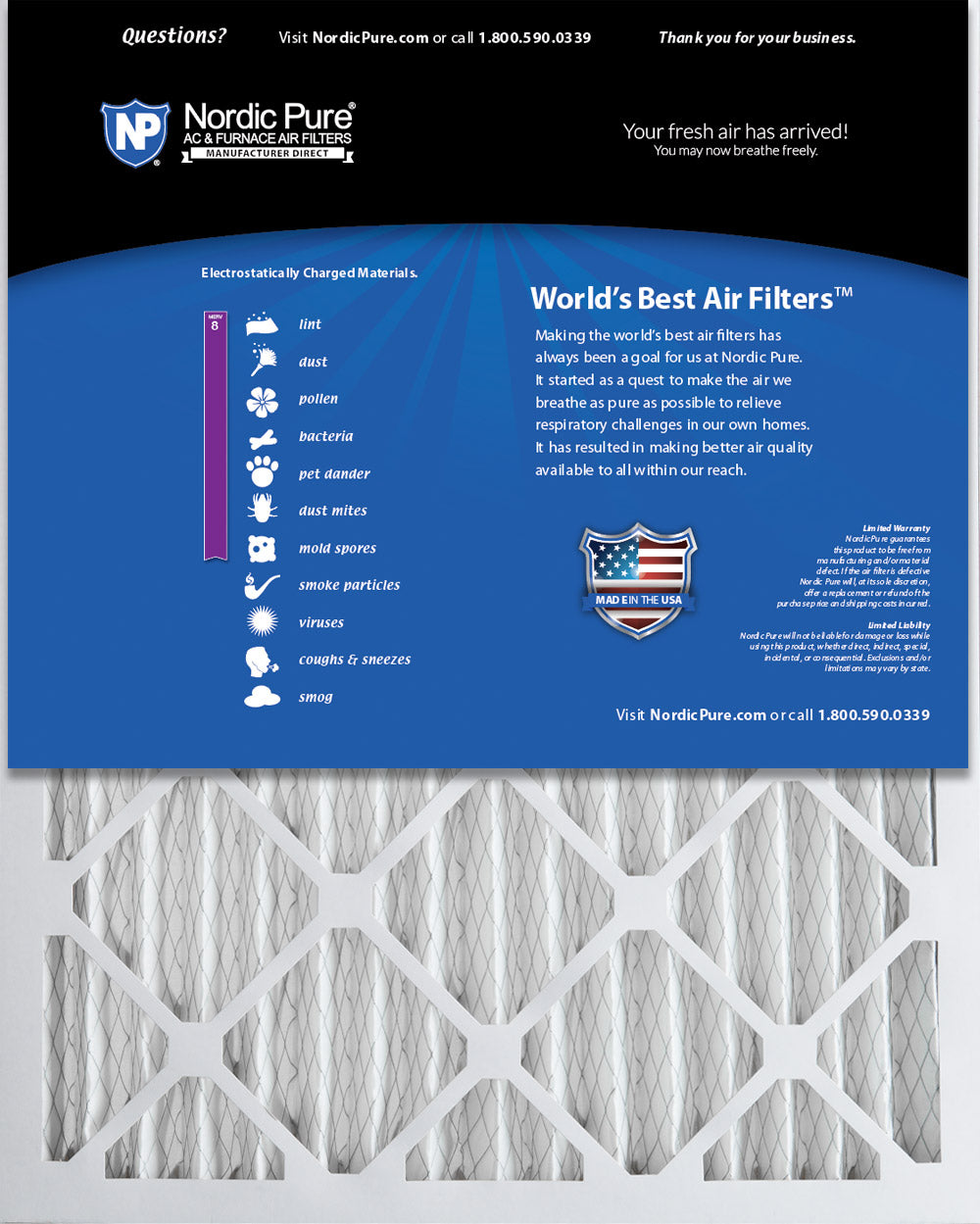 16x30x2 Pleated MERV 8 Air Filters