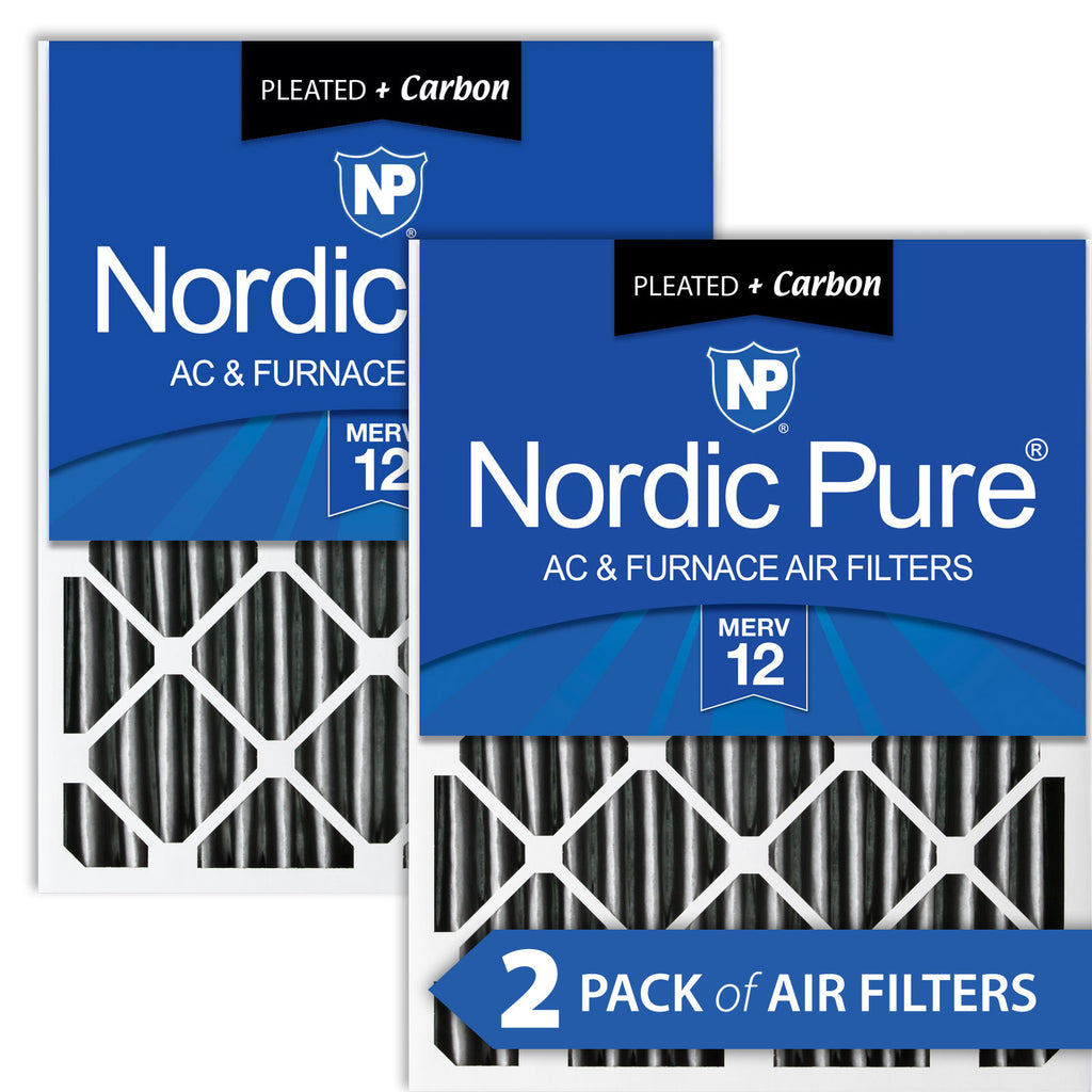 16x24x4 (3 5/8) Furnace Air Filters MERV 12 Pleated Plus Carbon