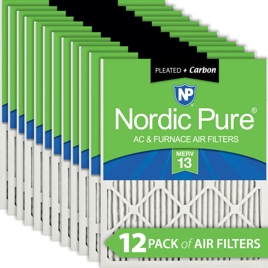 11 3/8x11 3/8x1 Exact MERV 13 Plus Carbon AC Furnace Air Filters 