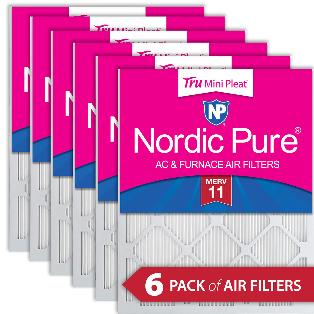 25x25x1 Nordic Pure Tru Mini Pleat MERV 11 AC Furnace Air Filters
