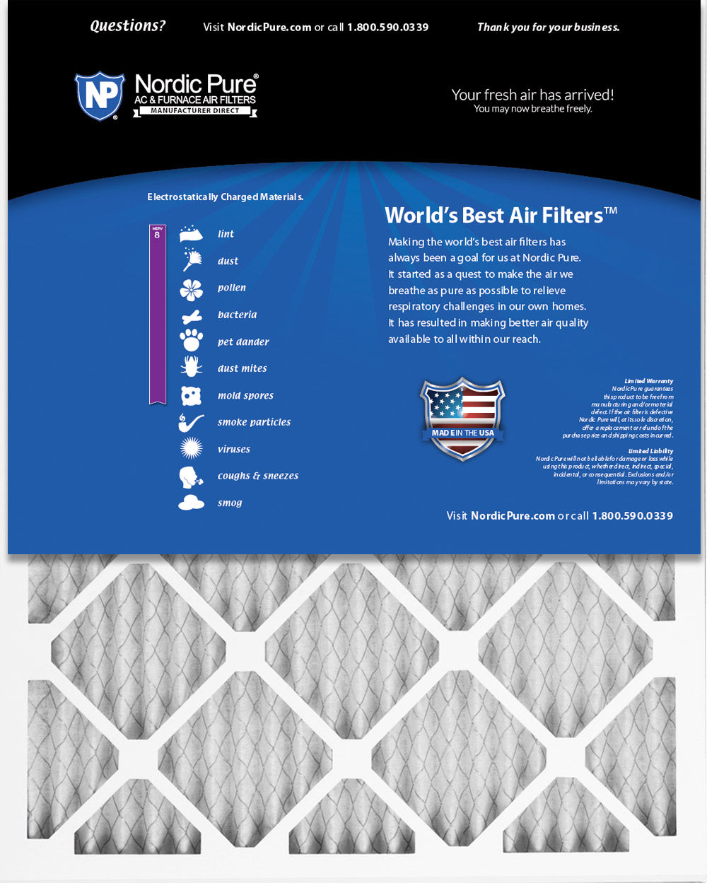 14x30x1 Pleated MERV 8 Air Filters