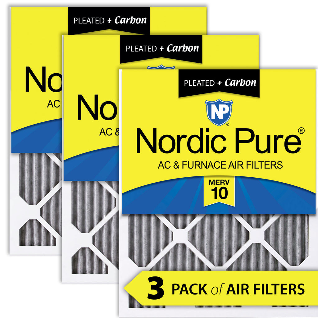 14x14x1 Furnace Air Filters MERV 10 Pleated Plus Carbon