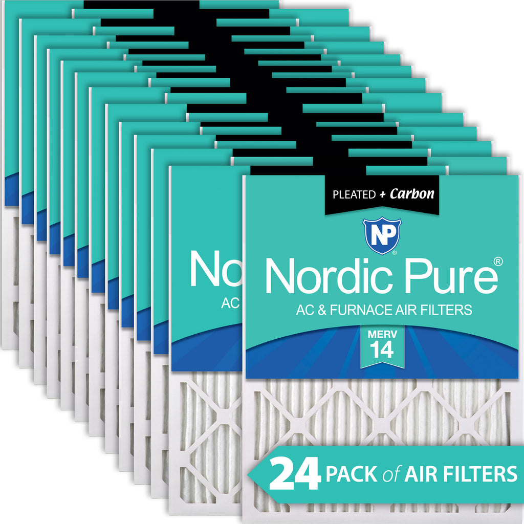 14x14x1 Pleated Air Filters MERV 14 Plus Carbon