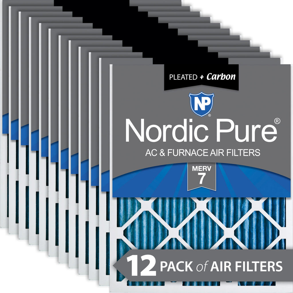12x12x1 Pleated Air Filters MERV 7 Plus Carbon
