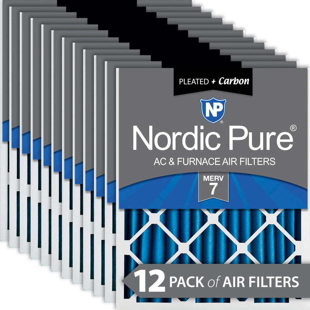 20x25x2 Pleated Air Filters MERV 7 Plus Carbon