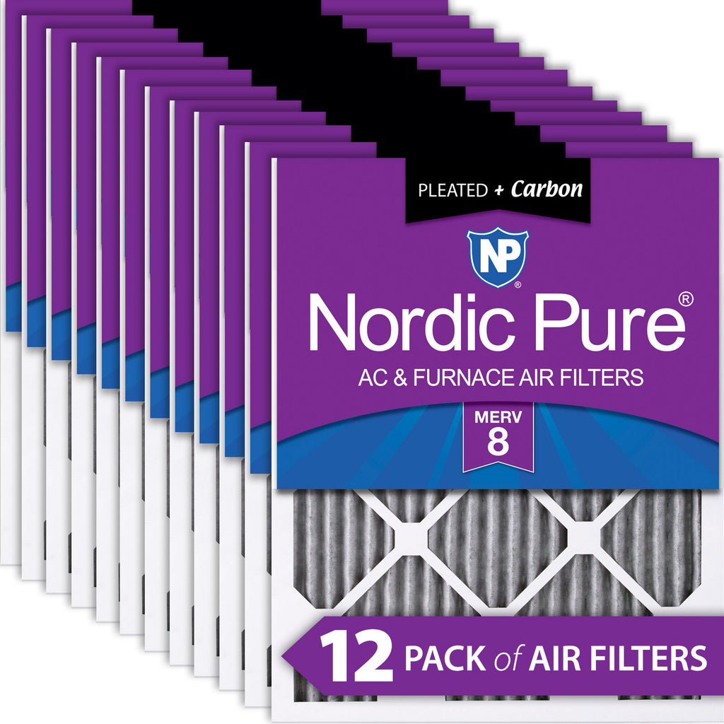 10x10x1 Furnace Air Filters MERV 8 Pleated Plus Carbon