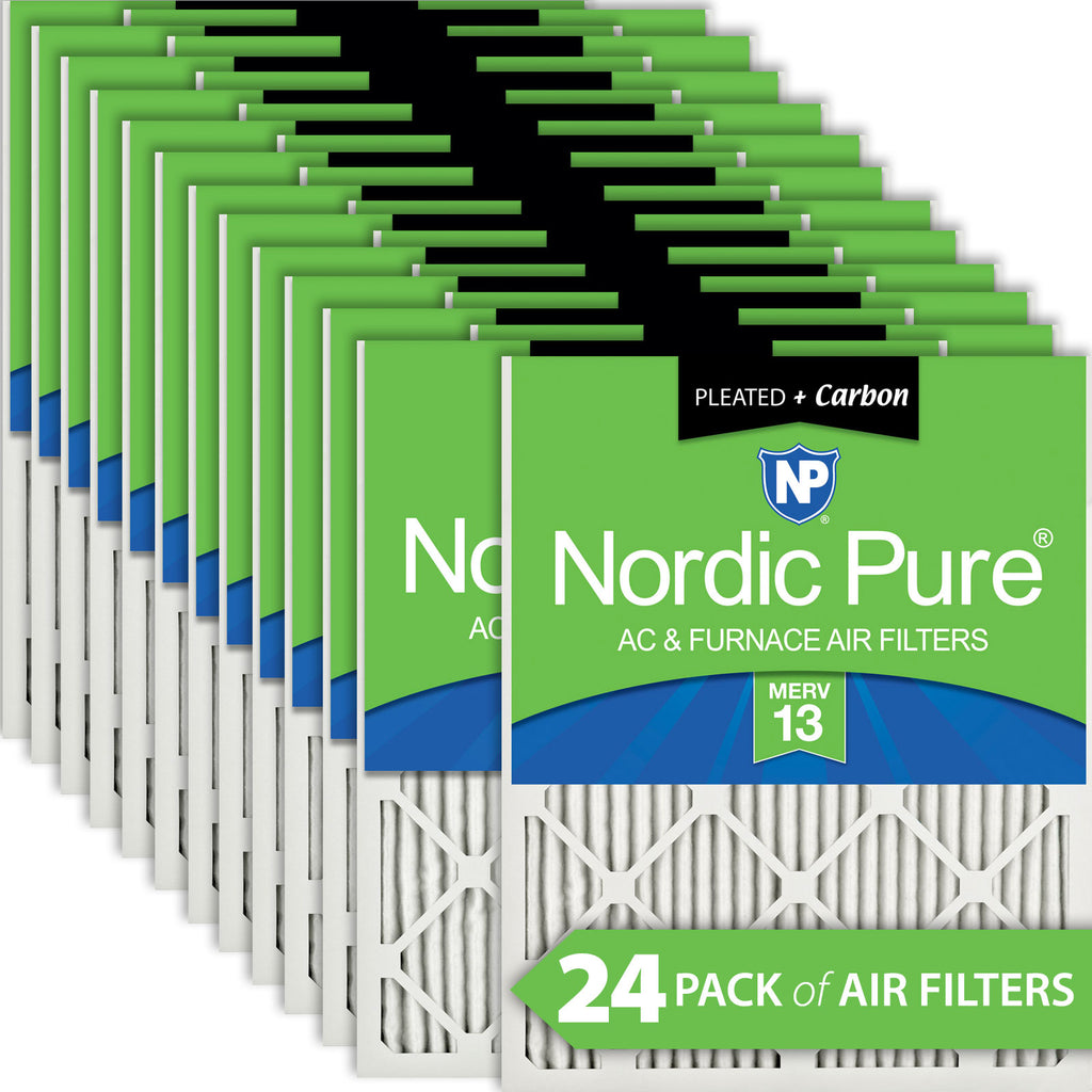 12x25x1 Pleated Air Filters MERV 13 Plus Carbon