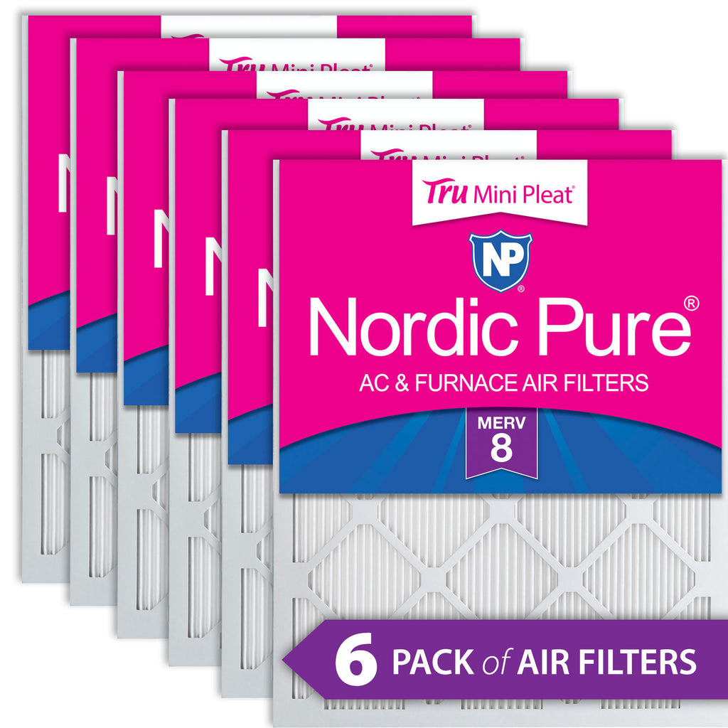 18x24x1 Nordic Pure Tru Mini Pleat MERV 8 AC Furnace Air Filters