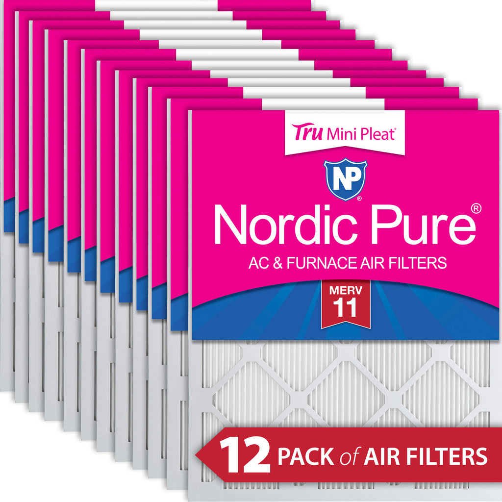 16x25x1 Nordic Pure Tru Mini Pleat MERV 11 AC Furnace Air Filters