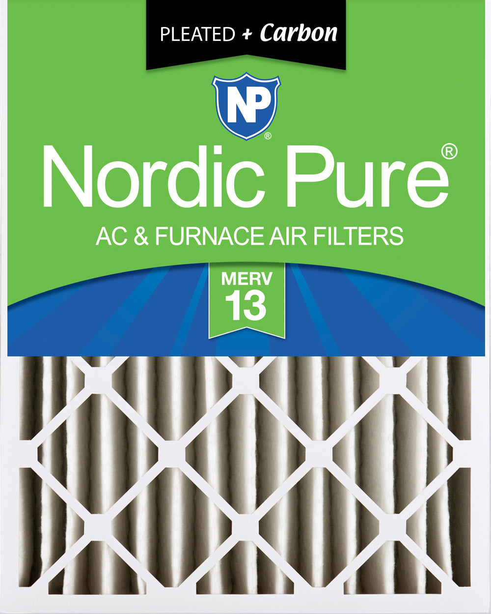 16x20x4 (3 5/8) Pleated Air Filters MERV 13 Plus Carbon