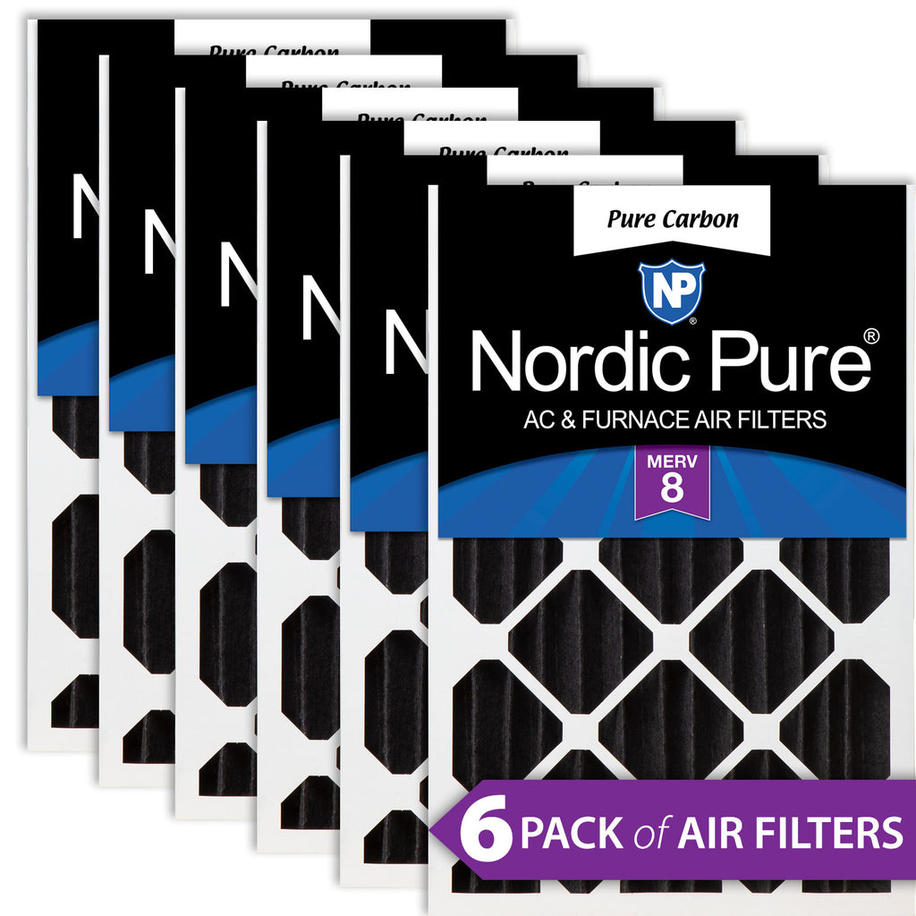 12x24x4 (3 5/8) Pure Carbon Pleated Odor Reduction Merv 8 Furnace Filters