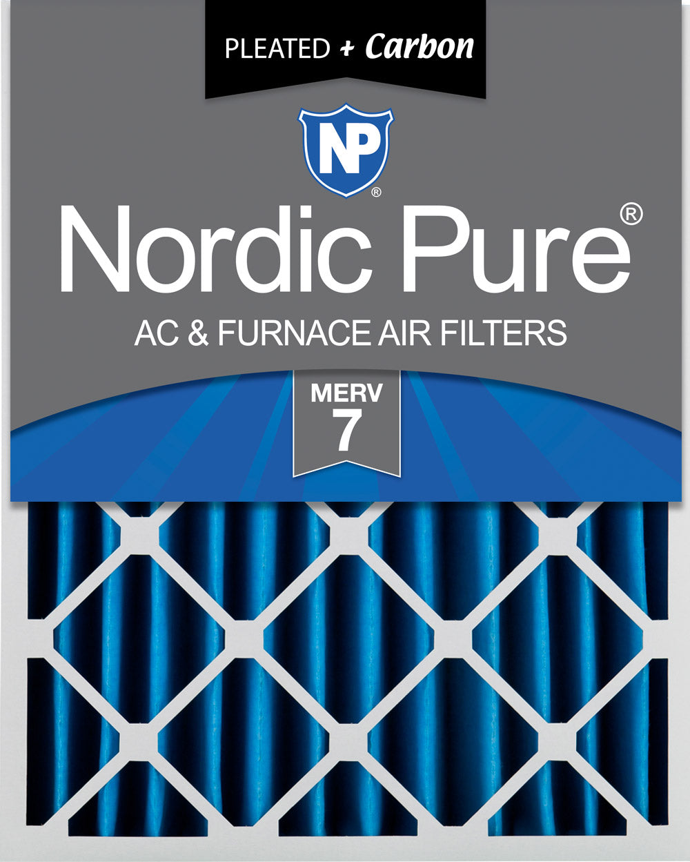 20x20x4 (3 5/8) Pleated Air Filters MERV 7 Plus Carbon