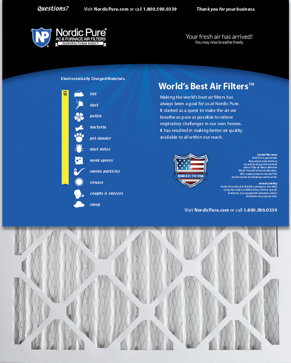 10x20x2 Pleated MERV 10 Air Filters