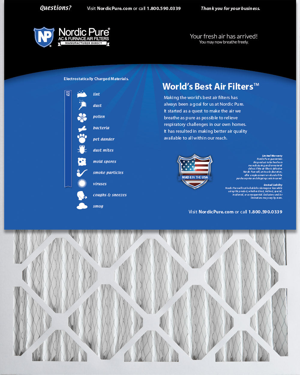 18x20x2 Pleated MERV 12 Air Filters