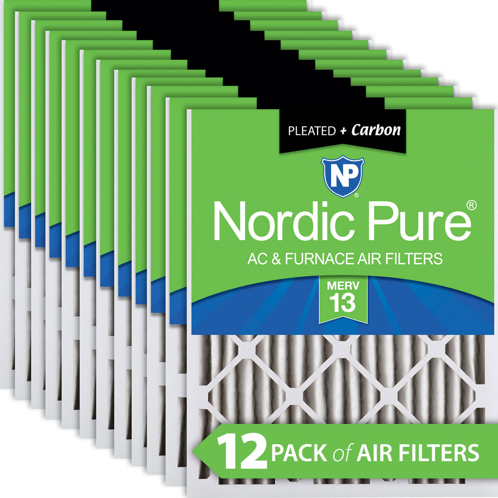 14x25x2 Pleated Air Filters MERV 13 Plus Carbon