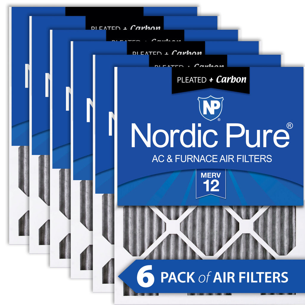 16x24x1 Furnace Air Filters MERV 12 Pleated Plus Carbon