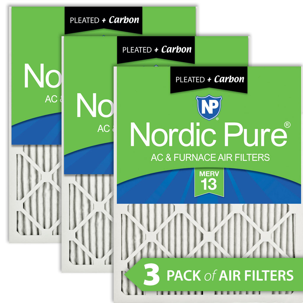 16x24x1 Pleated Air Filters MERV 13 Plus Carbon