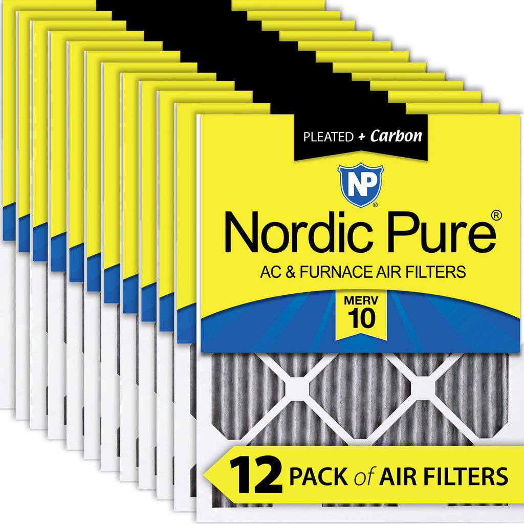 12x12x1 Furnace Air Filters MERV 10 Pleated Plus Carbon