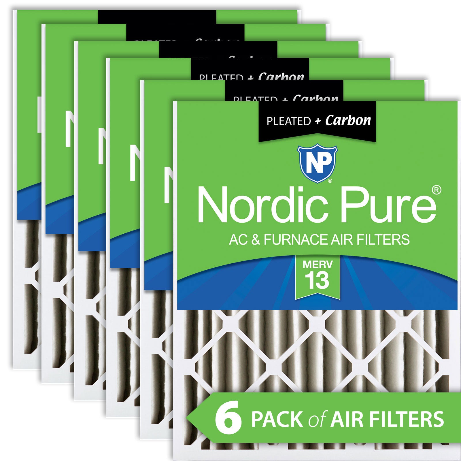 20x20x4 (3 5/8) Pleated Air Filters MERV 13 Plus Carbon