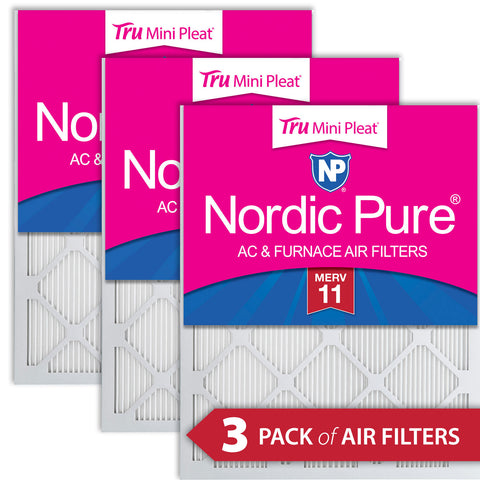 14x14x1 Nordic Pure Tru Mini Pleat MERV 11 AC Furnace Air Filters