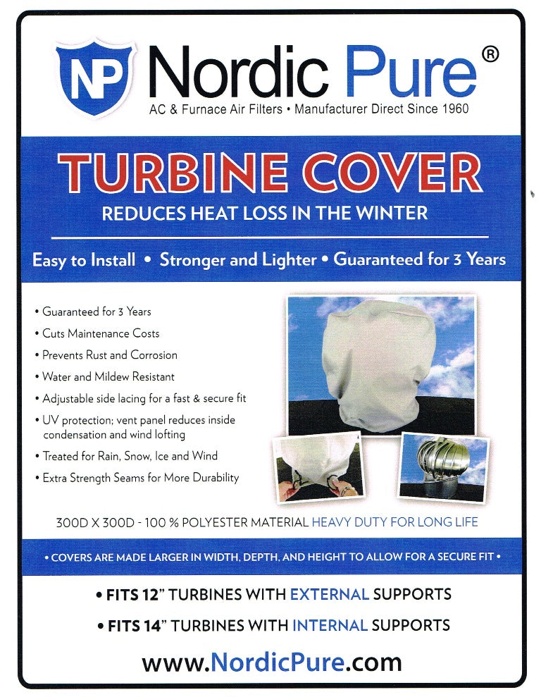 Turbine Cover Fits 12" to 14" by Nordic Pure
