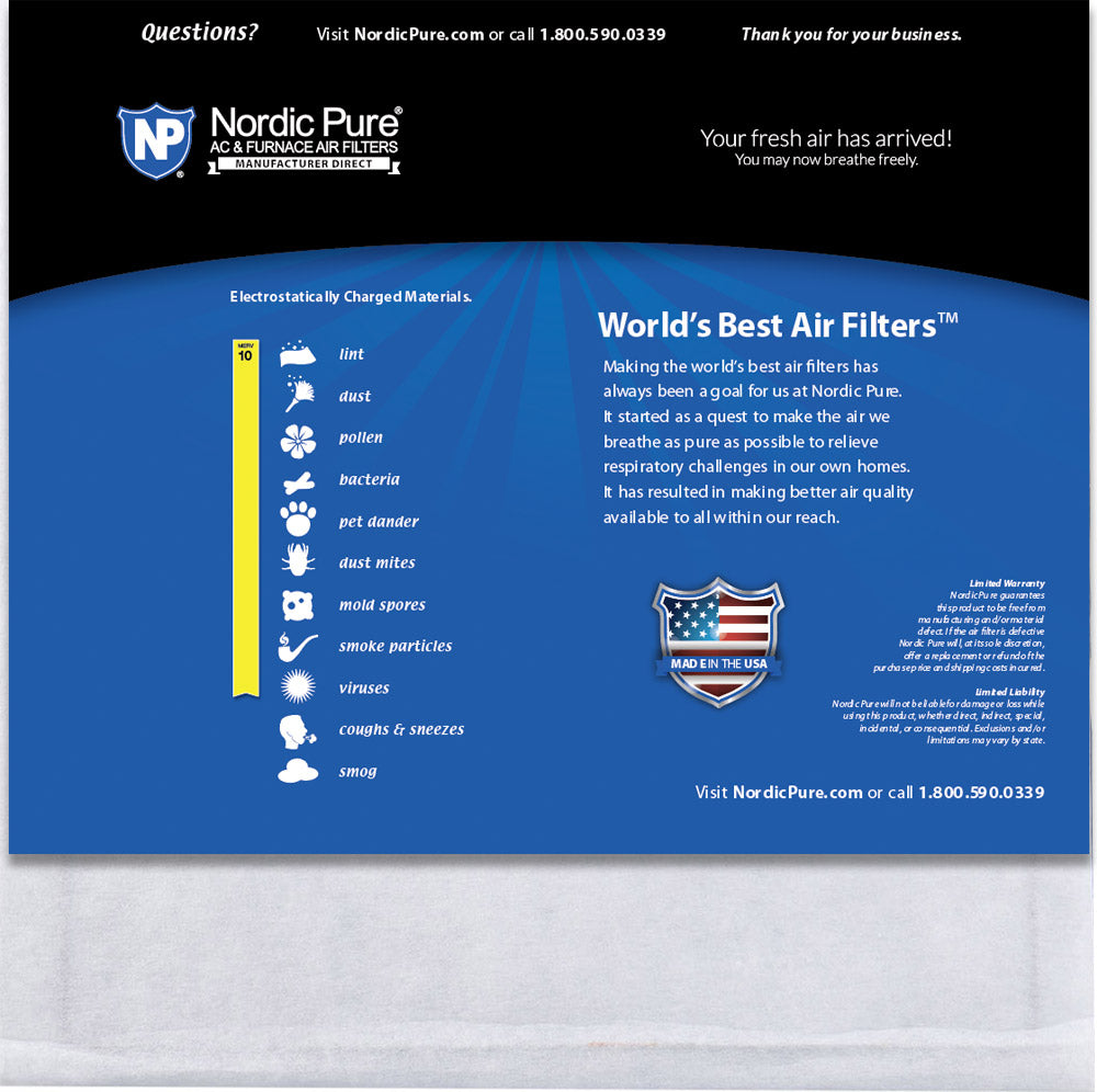 20x20x 1/2 Half Inch Ring Panel MERV 10 Furnace Air Filters