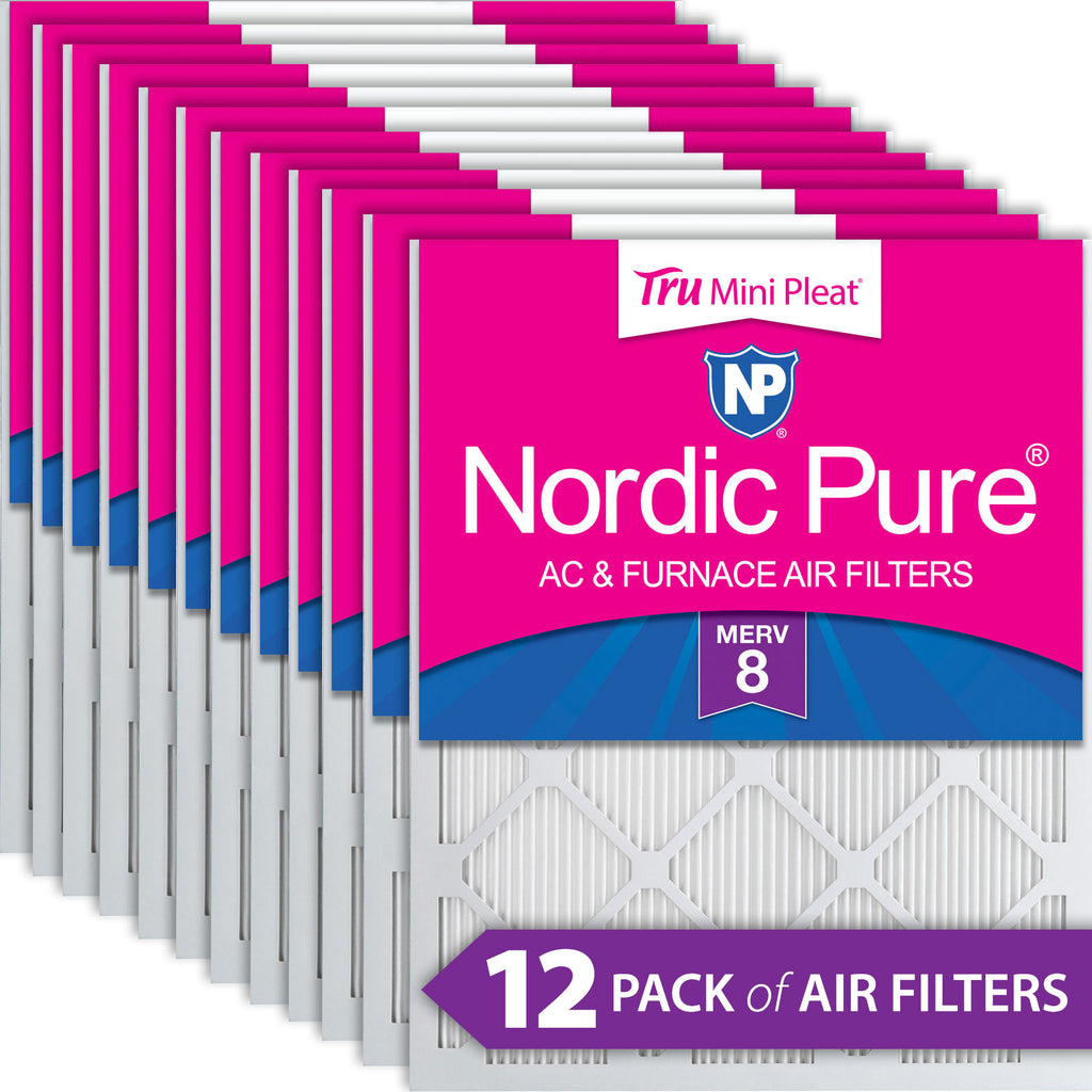 14x25x1 Nordic Pure Tru Mini Pleat MERV 8 AC Furnace Air Filters