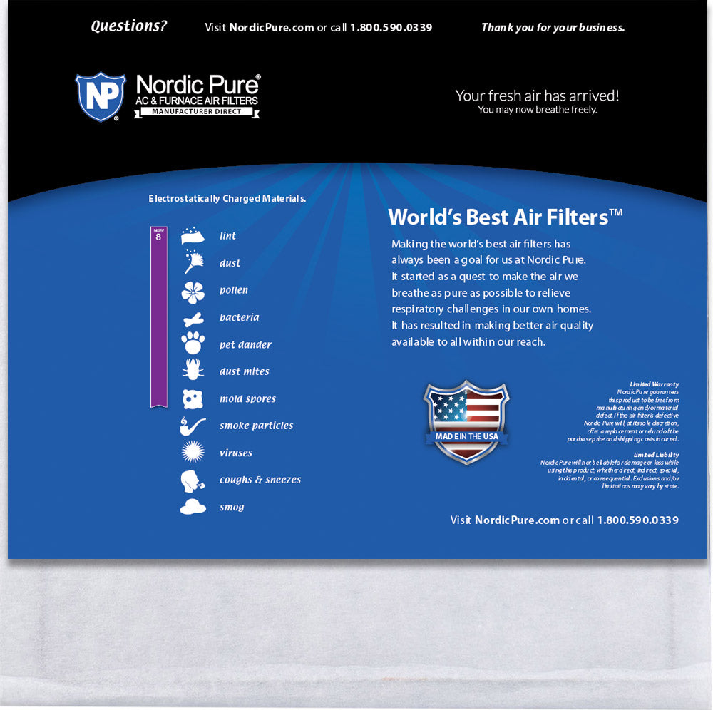 20x20x 1/2 Half Inch Ring Panel MERV 8 Furnace Air Filters