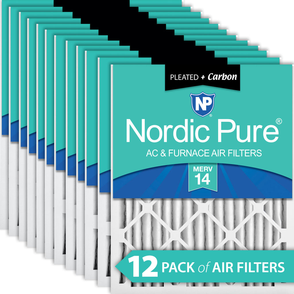 12x24x2 Pleated Air Filters MERV 14 Plus Carbon