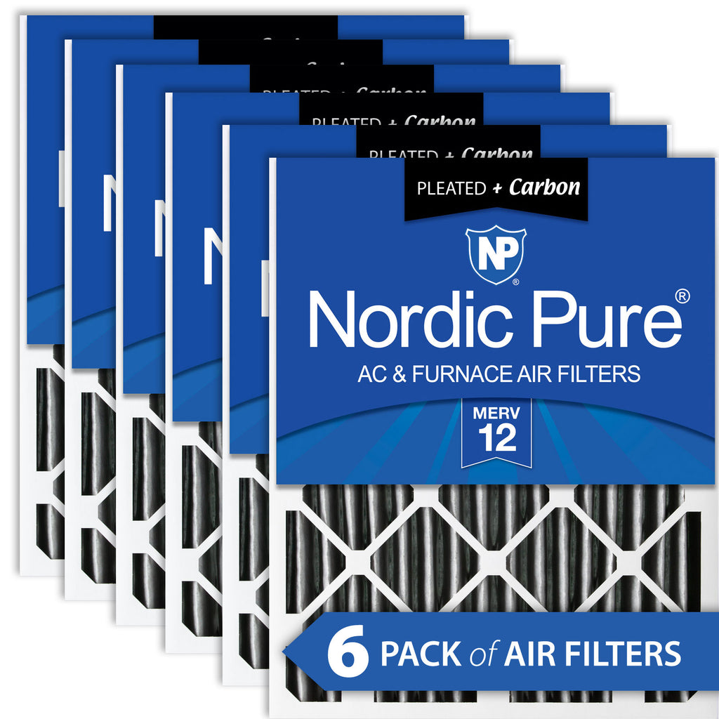 16x24x4 (3 5/8) Furnace Air Filters MERV 12 Pleated Plus Carbon