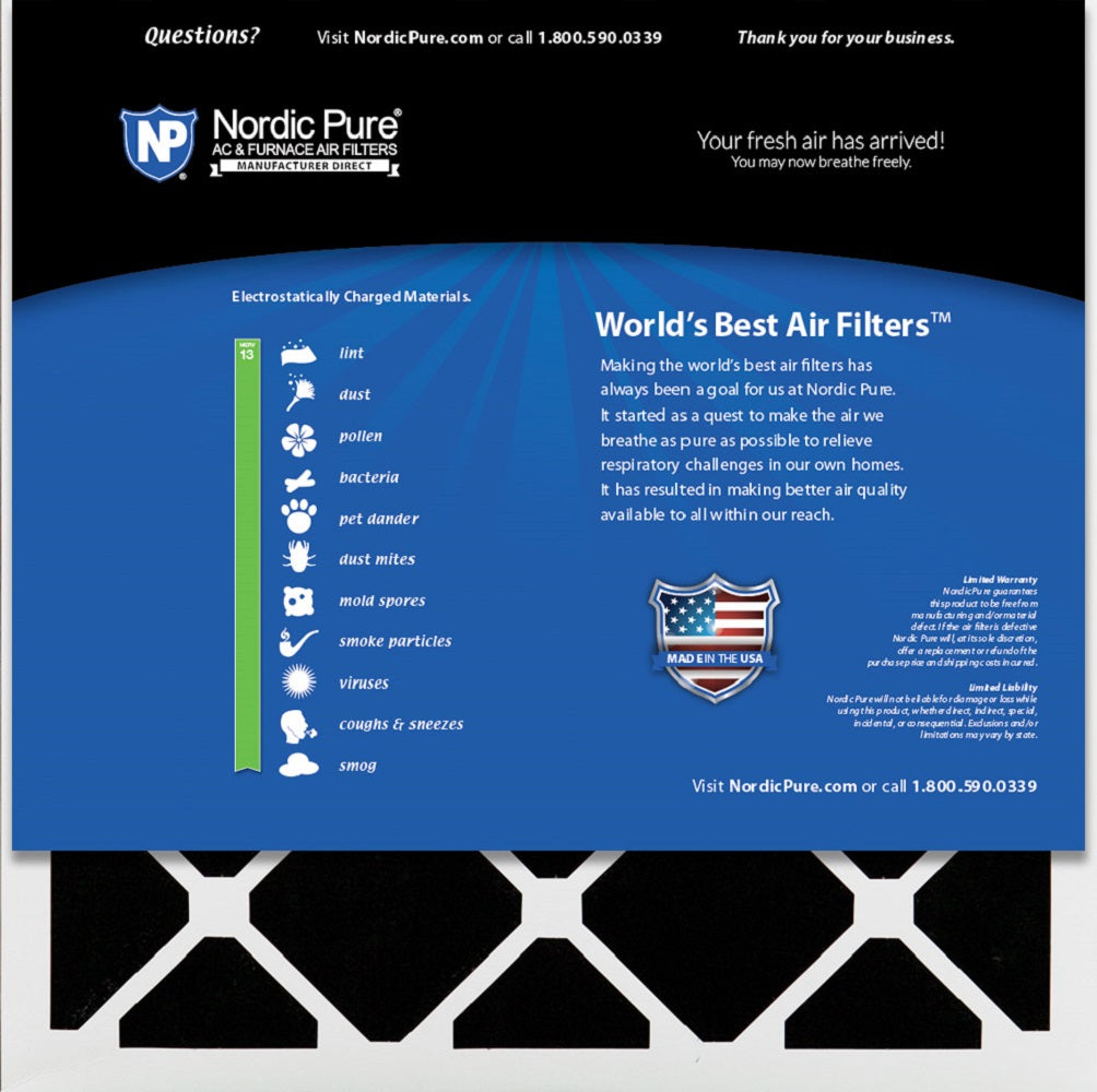 27x27x1 MERV 13 Plus Carbon AC Furnace Filters